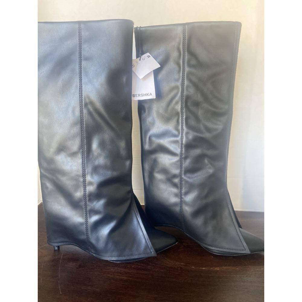 Bershka Fold Over High Heel Boot
